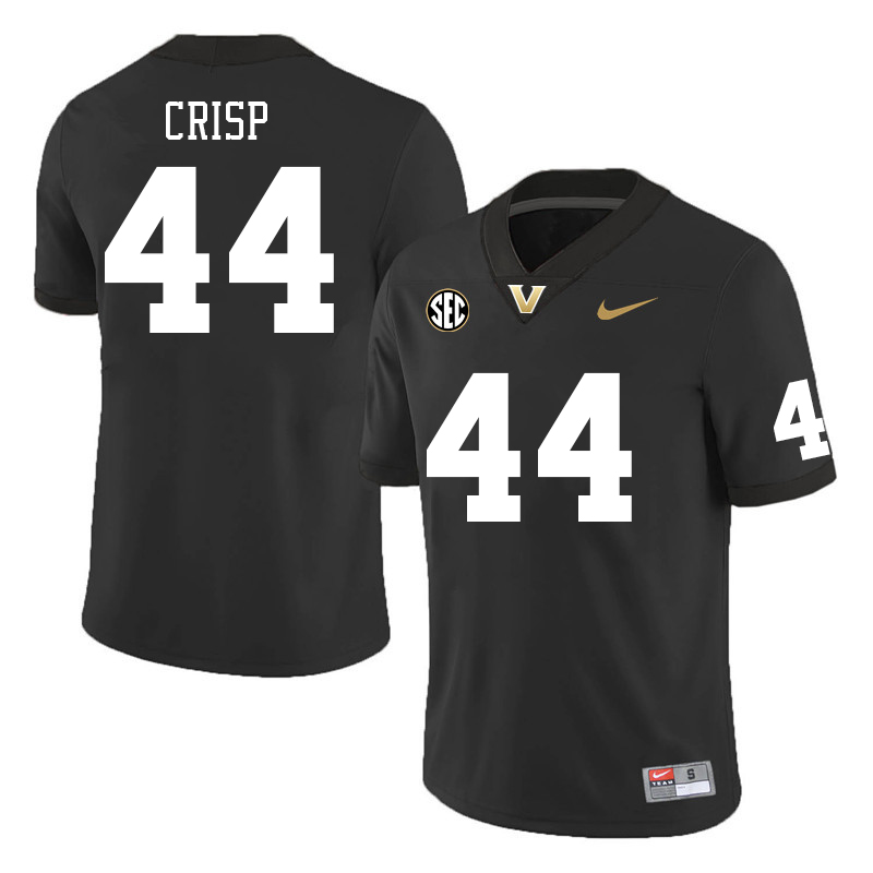 Vanderbilt Commodores #44 Ethan Crisp College Football Jerseys Sale Stitched-Black